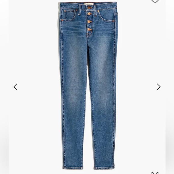 MADEWELL 10” High Rise Skinny Jeans in Demit Wash / Size 28 / NWT - Picture 5 of 9